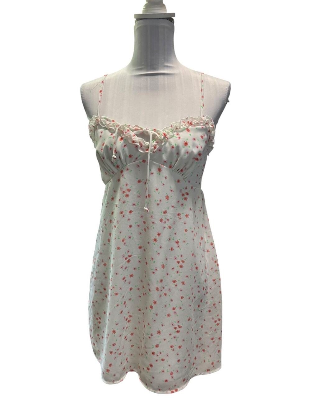 Wild Fable White Sundress Pink Floral Size M NWT